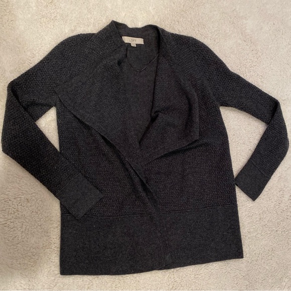 LOFT grey cardigan sweater - Picture 1 of 6